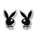 Playboy stud earrings in black