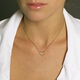 Lucy Hollow Heart Necklace in Gold and Silver