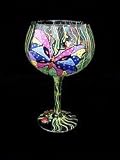 Butterfly Meadow Design - Hand Painted - Grande Goblet - 17.5 oz..