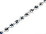 Blue Sapphire(7.16ct) & Round Diamond(3.53ct) Bracelet