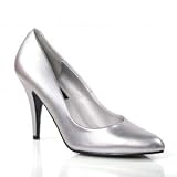 VANITY 420 4 Classic Pump, Silver Pu-Size 10 by Pleaser