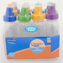 Evenflo BPA Free 12-pack Clear Bottle 8 Oz.