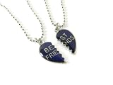 Two Hearts Mood Friendship Pendants with Ball Chain Necklaces