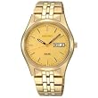 Seiko #SNE036 Men's Gold Tone Champagne Dial Solar Quartz Watch