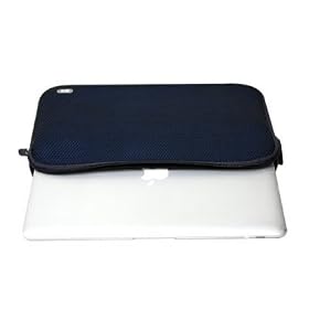 ASUS U6Vc-A1 12.1-Inch Laptop Carrying Dual Mesh Neoprene Layer Netbook Sleeve Case - Black with Blue