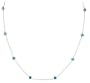 14k White Gold Princess-Cut Swiss Blue Topaz Station Necklace