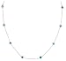 14k White Gold Princess-Cut Coated Blue Topaz Station Necklace