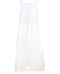 Round Neck Elasticized   Waistline Sleeveless Tank Mesh Pleated  Dress