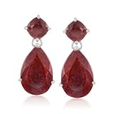 26.50 ct. t.w. Ruby Earrings In Sterling Silver