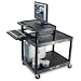 LUXOR Endura Large Stand-Up Computer Workstation with Keyboard Tray - Black