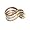 Three Band Wave Stacking Ring Sterling Silver and Bronze