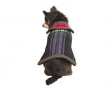 Green Plaid with Red Leather Bone Cashmere Coat (Size 12)
