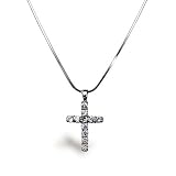 Eve's Addiction Sterling Silver Cross with Cubic Zirconias