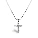 Eve's Addiction Sterling Silver Cross with Cubic Zirconias