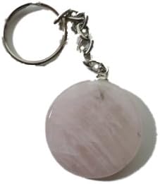 Pink Quartz Worry Stone Keyring Keychain
