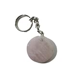 Pink Quartz Worry Stone Keyring Keychain