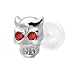Silver 925 Red CZ Skull Devil Bioplast Tragus Labret Monroe