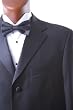 Men's Single Breasted Three Button Black Super 150s Wool Feel Tuxedo