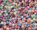 Assorted 50 Pieces 16 gauge UV Curved Eyebrow Barbells with Ball