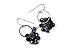 Cluster Crystal Glass Dangle Earrings with Black / title=