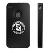 Apple iPhone 4 4S 4G Black Aluminum & Silicone Case San Diego Padres