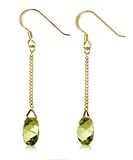 Lucas Jack Gold Vermeil Natural Cut Drop Earrings in Peridot Cubic Zirconia