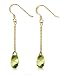 Lucas Jack Gold Vermeil Natural Cut Drop Earrings in Peridot Cubic Zirconia