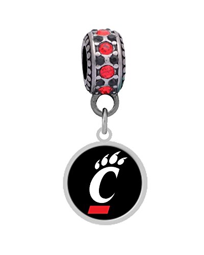 University of Cincinnati Charm Fits Most Bracelet Lines Including Pandora, Brighton, Chamilia, Troll, Biagi, Zable, Kera, Personality, Reflections, Silverado and More ...