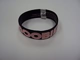 Rubber Wristband Bracelet I Heart Boobies Black with Pink text