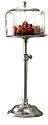 America Retold Adjustable Cake Stand with Etched Glass Cloche, Antique Nickel