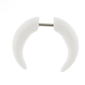 Fake Acrylic Pinchers - White 16g Wire - 2 Gauge Pincher - Sold as a Pair