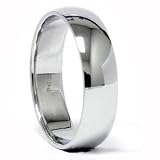 Mens 6MM Comfort Fit Plain High Polish Wedding Ring Band