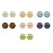 White, Champagne, Platinum Grey, Chocolate Brown, Peach, Peacock & Green 7-8mm Button Freshwater Cultured Pearl Sterling Silver Stud Earrings, Set of 7