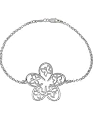 Floral & Butterfly Design Bracelet or Bracelet Trim 14K White 07.50 Inch 85362