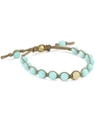 Tai Gold Cubic Zirconia and Blue Agate Bracelet