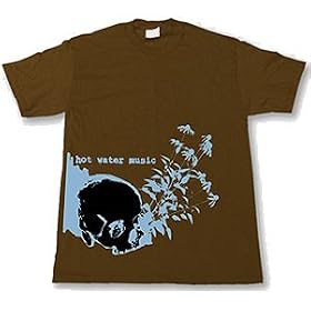 Buy Hot Water Music - SKULL FLOWER T-shirt, Brown made by Hot Water Music now!
