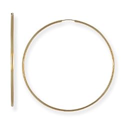 Extra Large (XL) Size 14k Gold Endless 2 3/8" (60mm) Hoop Earrings, HypoAllergenic