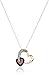 Amazon Collection 10k Yellow Gold Garnet and Diamond Heart Pendant Necklace (1/10 cttw, I-J Color, I2-I3 Clarity)