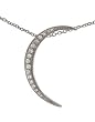 Sterling Silver Crescent Moon Necklace with CZ Stones with Chain