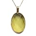 14k Gold Caribbean Amber Large Faceted Oval Pendant, 18