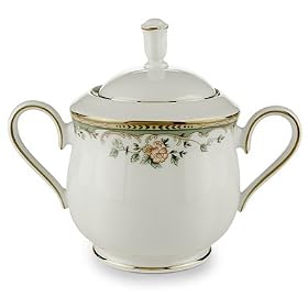 Lenox Spring Vista Gold Banded Ivory China Sugar Bowl by Lenox