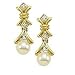 14K Pearl & Diamond Earrings