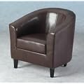 FAUX LEATHER TUB CHAIR IN EXPRESSO BROWN BY CENTURION PINE