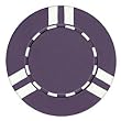 100 Dual Striped Clay Composite Chips - Purple