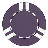 100 Dual Striped Clay Composite Chips - Purple