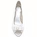ELEGANTPARK Women Peep Toe Pumps Bows Mid Heel Wedges Satin Wedding Bridal Shoes