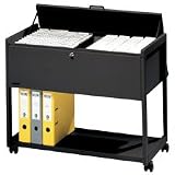 Adjustable File Trolley with Locking Lid- Black