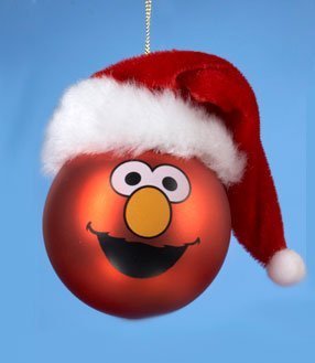 Sesame Street Elmo in Santa Hat Christmas Ball Ornament 2.5