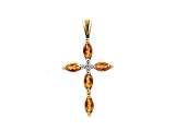 9ct Yellow Gold Coated 'Gragon Fly' Topaz & Diamond Cro