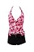 Womens Marina West Two Piece Red Floral Tankini with Black Boyshorts Swimsuit